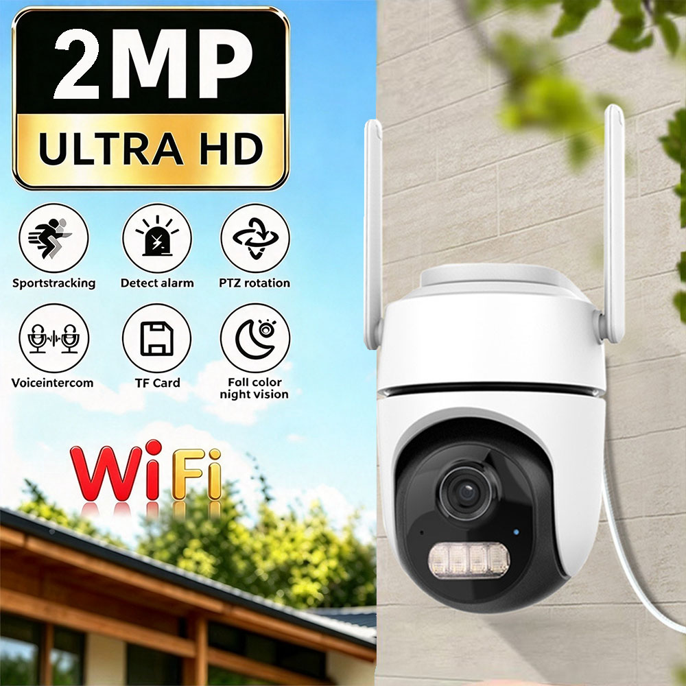 Cctv Camera System 8 Camera Wireless - 2MP Wi-Fi対応IPカメラ、屋外用、自動追跡機能、双方向音声通話、ワイヤレス、家庭用セキュリティ、CCTV監視カメラ