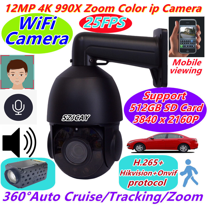 Ptz Camera 30X Zoom Poe - Onvif 12MP 4K 25fps ワイヤレスWiFiカメラ 990倍ズーム
