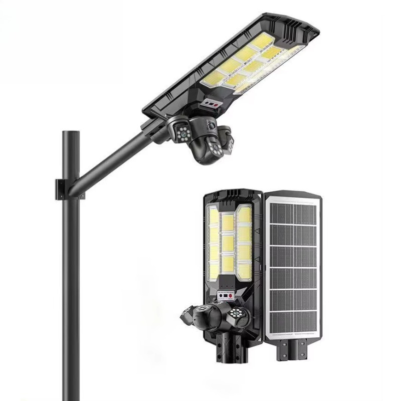 Security Camera System Solar 4G - ソーラー街路灯カメラPTZ360°ホームセキュリティシステム800ワットLEDライトCCTV Wifi IPカメラ4G双方向音声