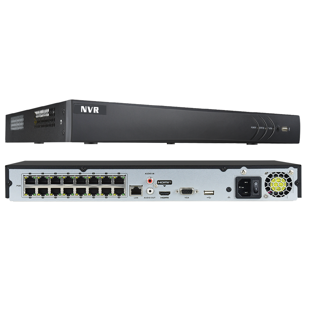 Nvr 16 Channel 4K H265 - Hikvision対応 16チャンネル 16-PoE 4K NVR HDMI