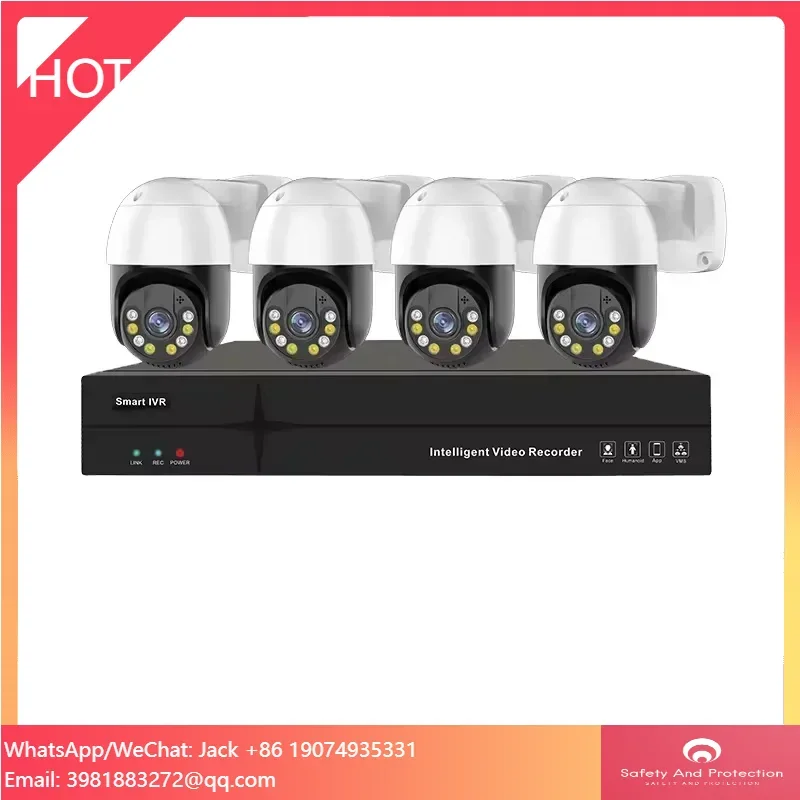 Nvr Kit 4 Camera 5Mp Poe - 4チャンネル3MP/5MPドーム型IPカメラセット、双方向音声回転式CCTVシステム、防水4K POE NVRキット