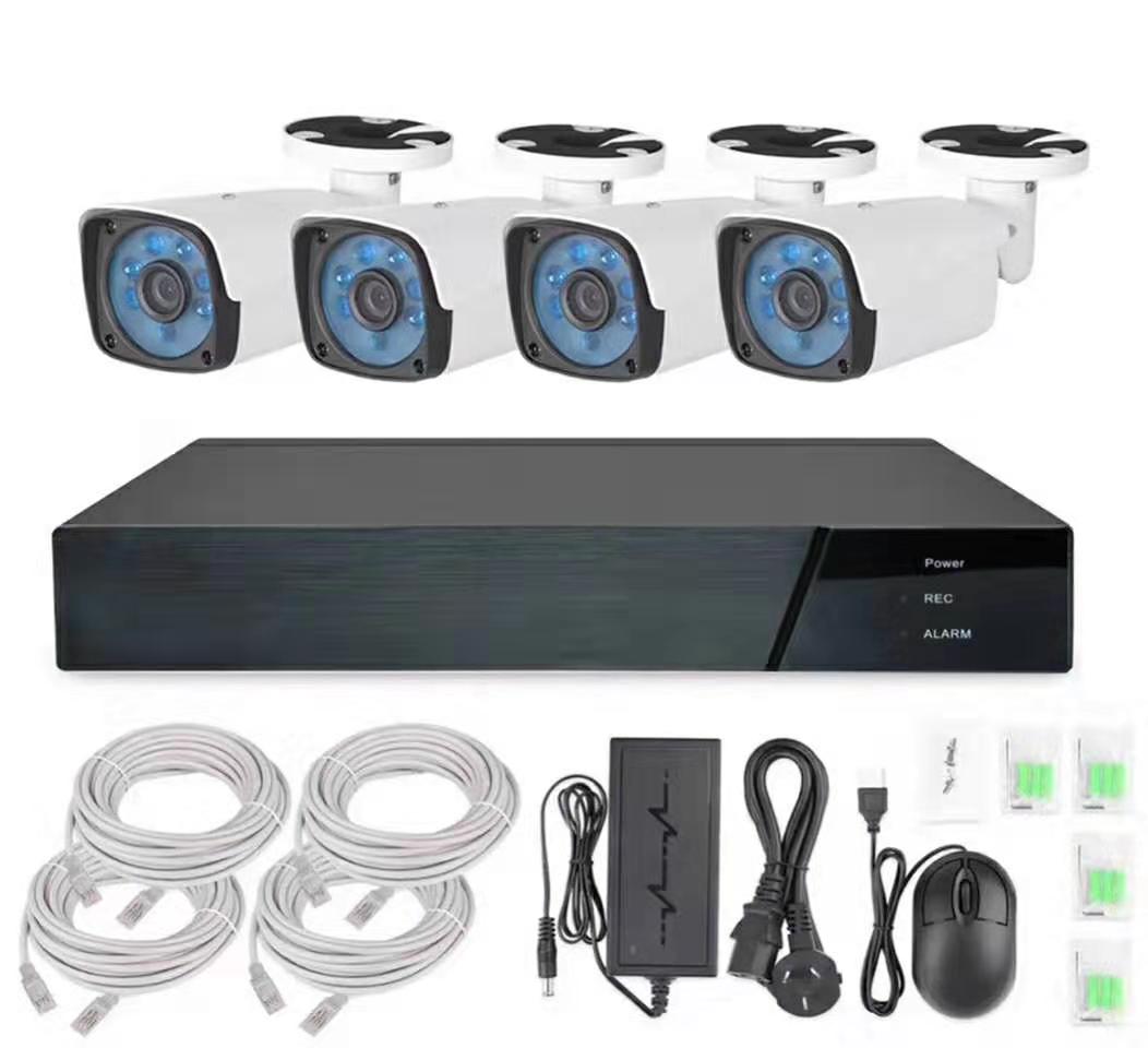Nvr Kit 4 Camera 5Mp Poe - AI搭載4チャンネルPoE NVRキット、4台のIPカメラ（5MP/8MP）、音声録画機能、屋外用、赤外線暗視機能、カラー映像、監視カメラシステムセット