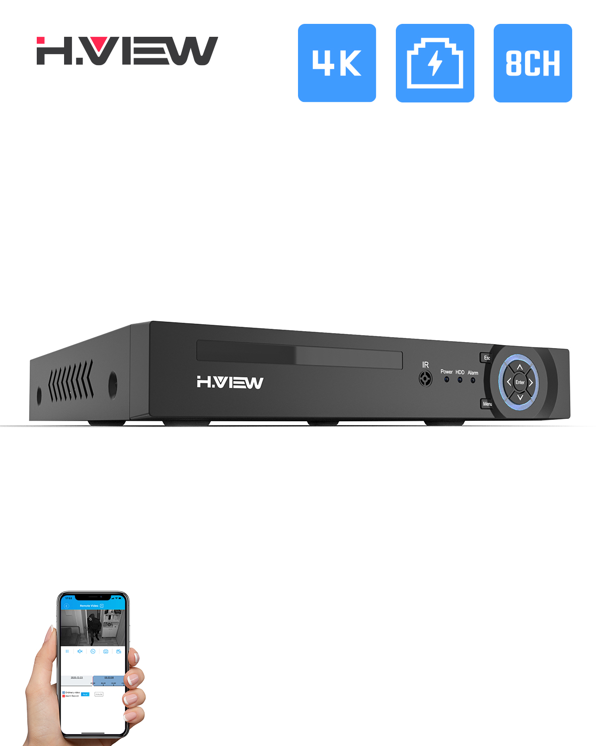 Dahua Nvr 16 Channel - H.View 4K 8チャンネル PoE NVR 8MP