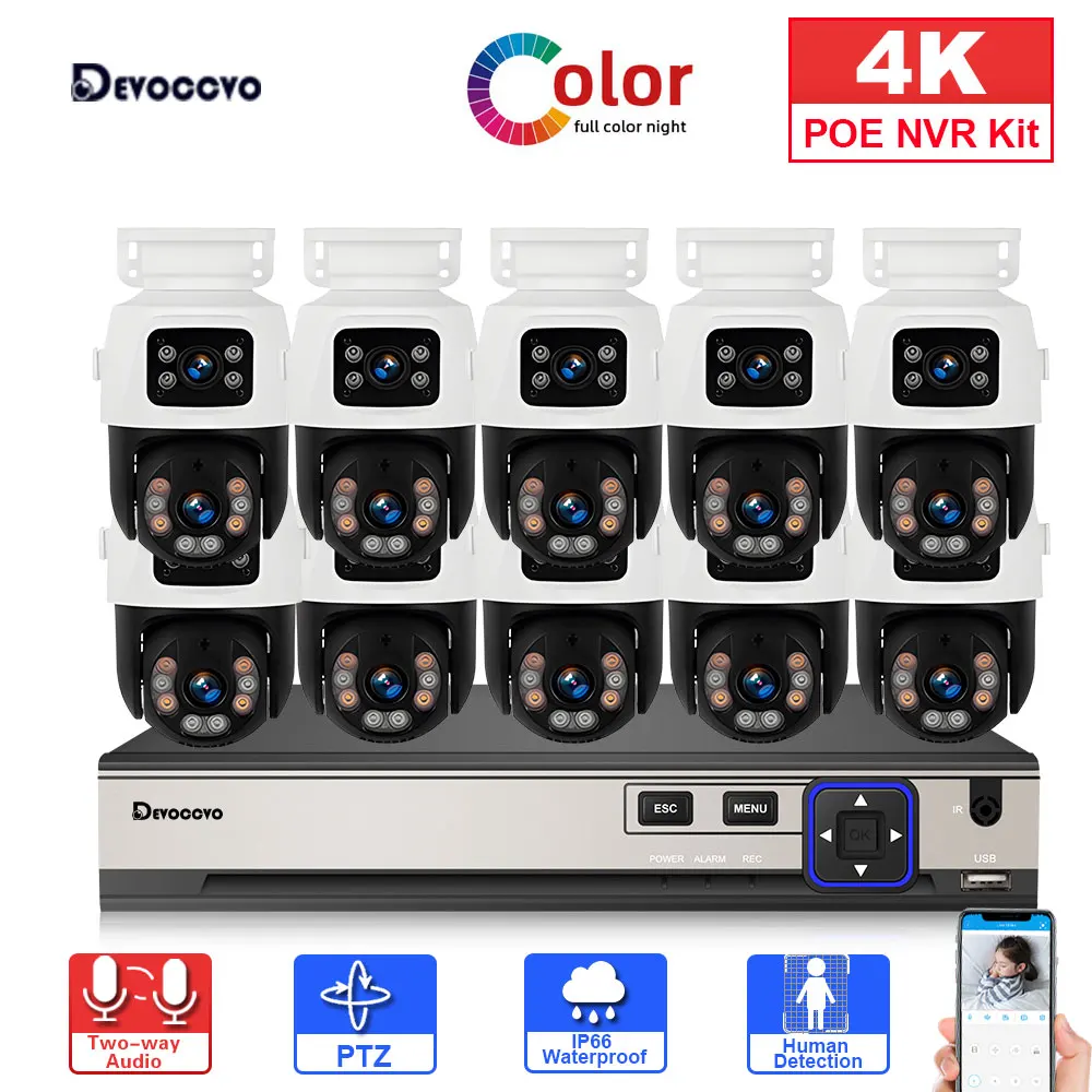 Cctv Nvr System 8 Channel 4K Poe - H.265 8CH POE NVRキット 屋外防水デュアルレンズPOE PTZ