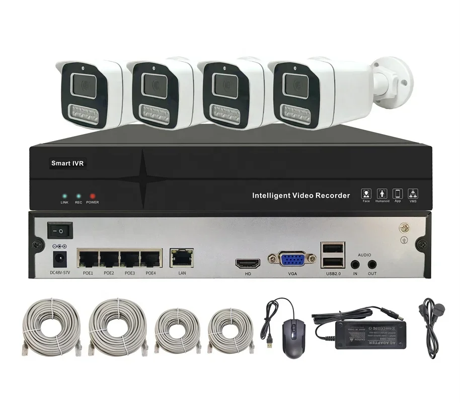 メーカー5MP 4K 8MP 4/8/16チャンネルHD A - Nvr Kit 4 Camera 5Mp Poe のレビューと価格