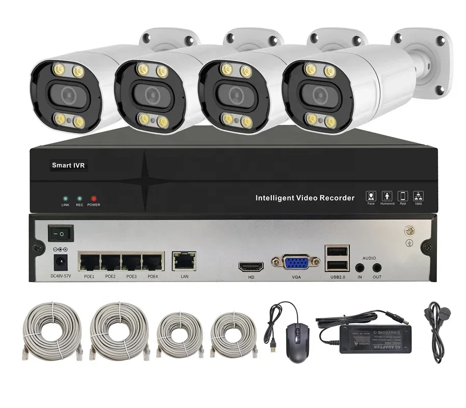 メーカー5MP 4K 8MP 4/8/16チャンネルHD A - Nvr Kit 4 Camera 5Mp Poe のレビューと価格