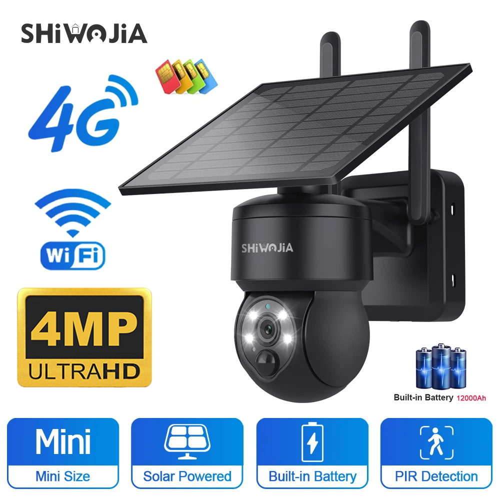 SHIWOJIA WIFI ワイヤレス PTZ ソーラーカメ - Security Camera System Solar 4G のレビューと価格