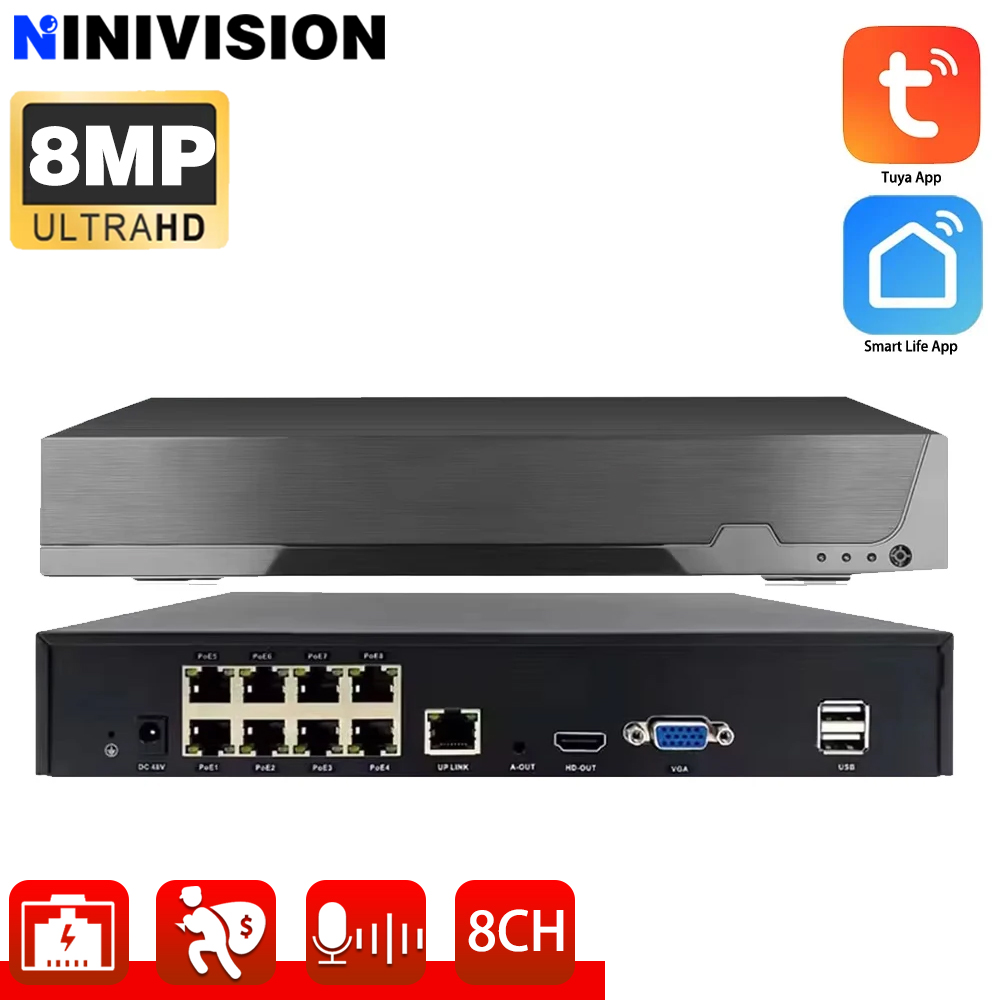 H.265 8CH 4K 8MP POE NVRビデオレコー - Cctv Nvr System 8 Channel 4K Poe のレビューと価格
