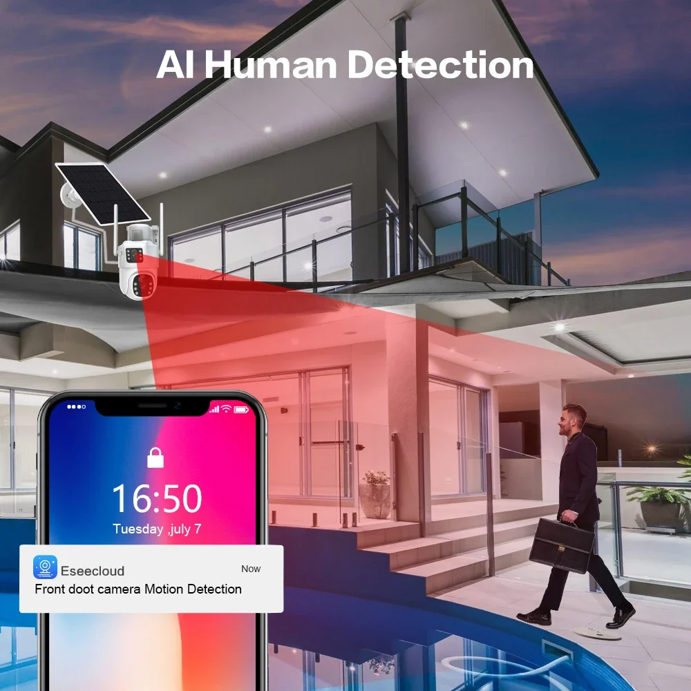 ソーラーcctvカメラシステム,デュアルレンズ,nvrキット - Cctv Camera System 8 Camera Wireless のレビューと価格