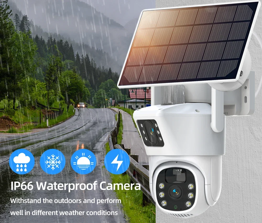 ソーラーcctvカメラシステム,デュアルレンズ,nvrキット - Cctv Camera System 8 Camera Wireless のレビューと価格