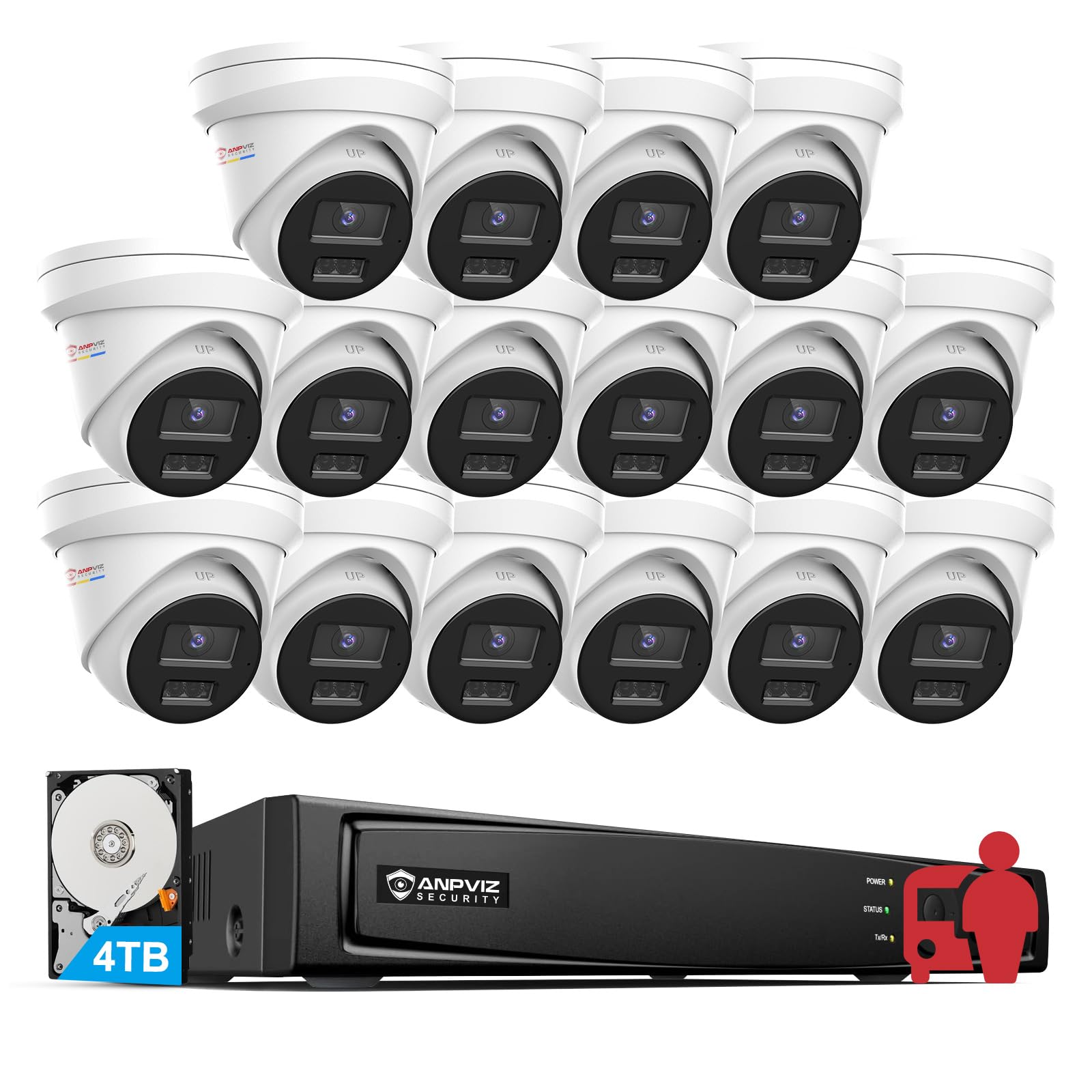 Anpviz 16CH 4K PoEセキュリティカメラシステ - Nvr 16 Channel 4K H265 のレビューと価格