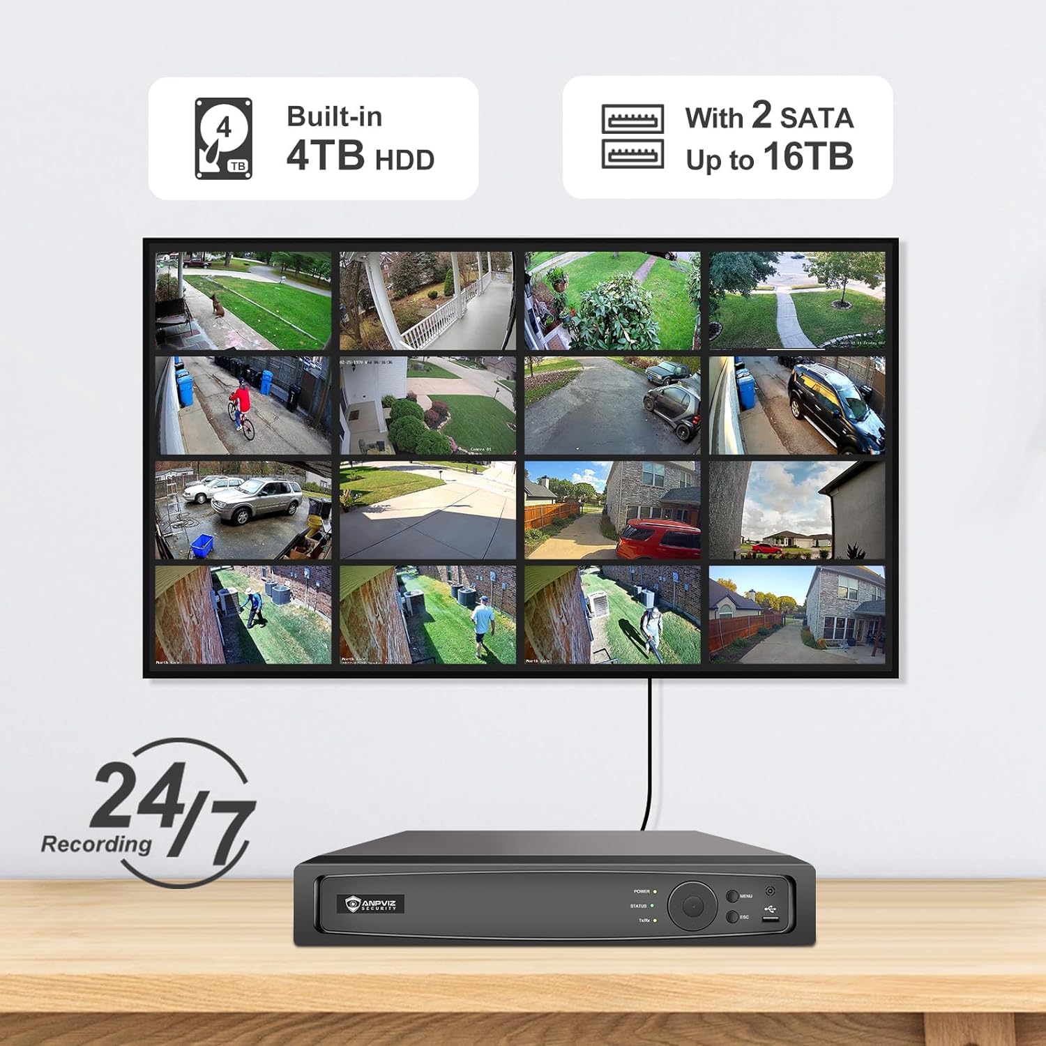 Anpviz 16CH 4K PoEセキュリティカメラシステ - Nvr 16 Channel 4K H265 のレビューと価格