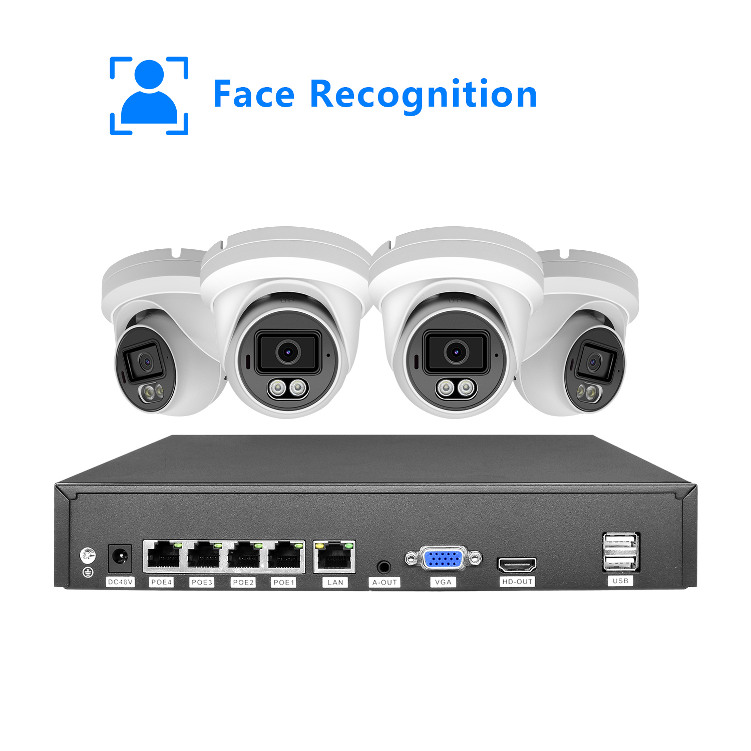 5MP 4チャンネルPoE NVRキット 顔認識AI検知 暗 - Nvr Kit 4 Camera 5Mp Poe のレビューと価格