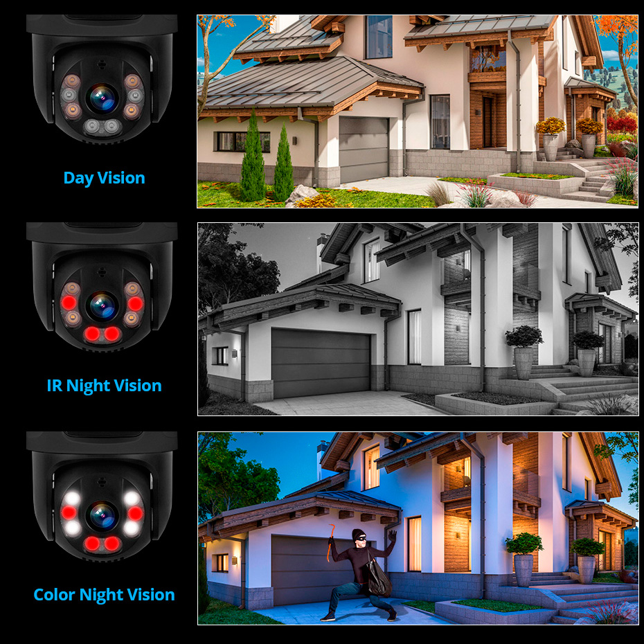 KERUI 6MPフルHDデュアルレンズPTZカメラ 4CH - Nvr Kit 4 Camera 5Mp Poe のレビューと価格