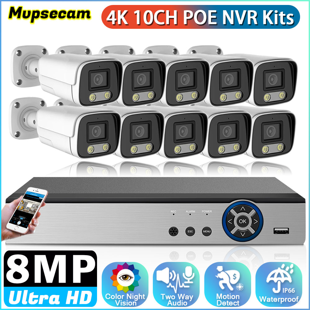 HDビデオ監視Poeipカメラ,暗視カメラ,8mp,フルカラ - Cctv Nvr System 8 Channel 4K Poe のレビューと価格