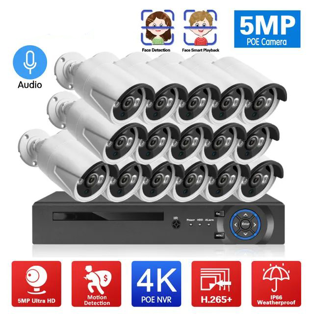 5MP 8MP 32CH POE CCTVセキュリティカメラ - Nvr Kit 4 Camera 5Mp Poe のレビューと価格