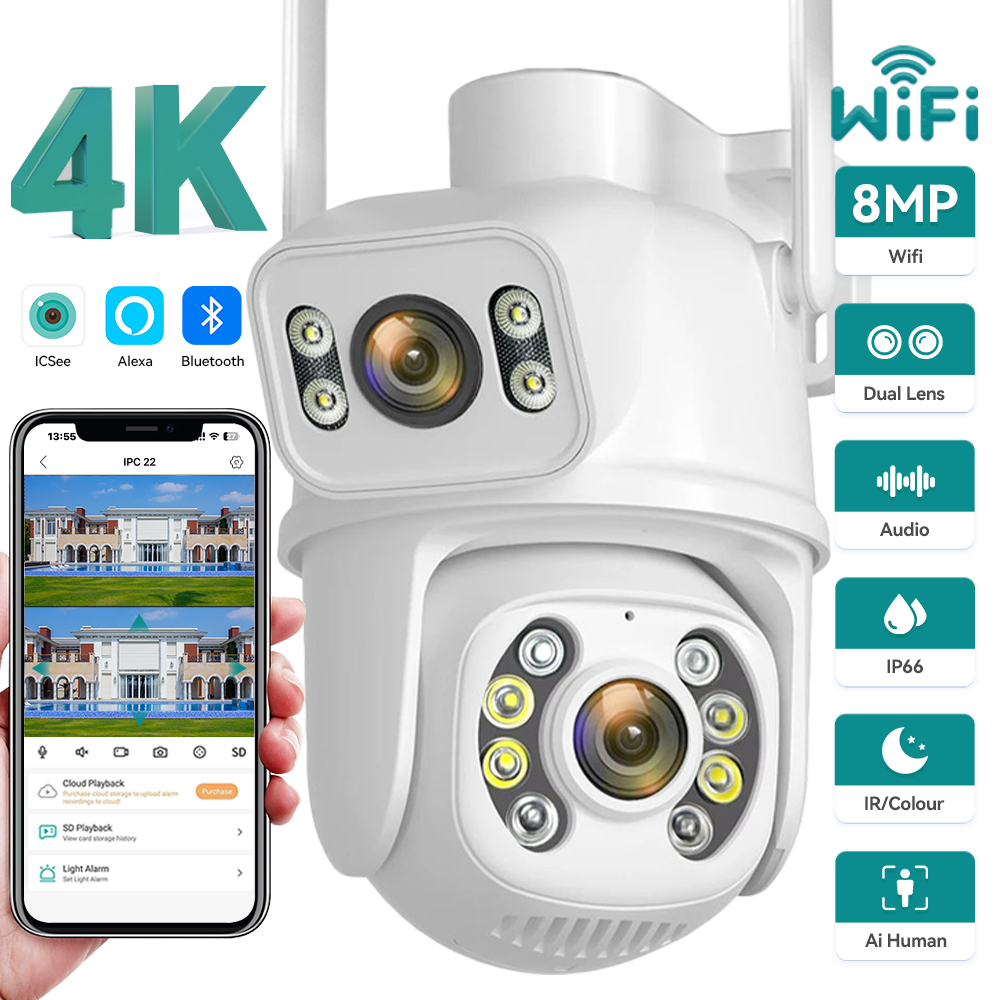 屋外ナイトビジョン監視カメラ、wifi ipカメラ、ptzデ - Ip Camera 4K 8Mp Outdoor Ptz のレビューと価格