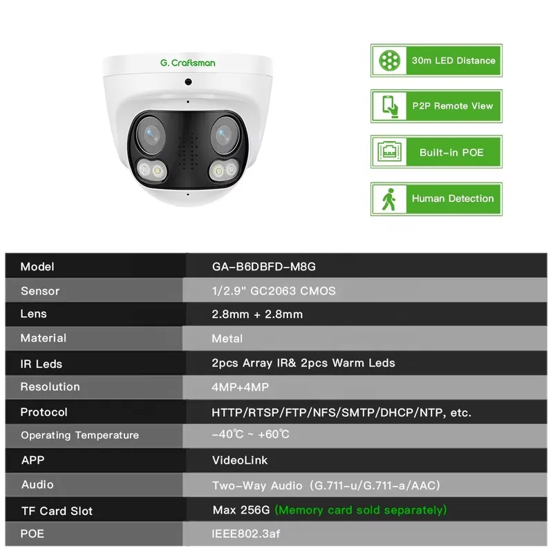 GA-B6DBFD-M8G 4K 8MP パノラマ180度メ - Cctv Camera 180 Degree Panoramic のレビューと価格
