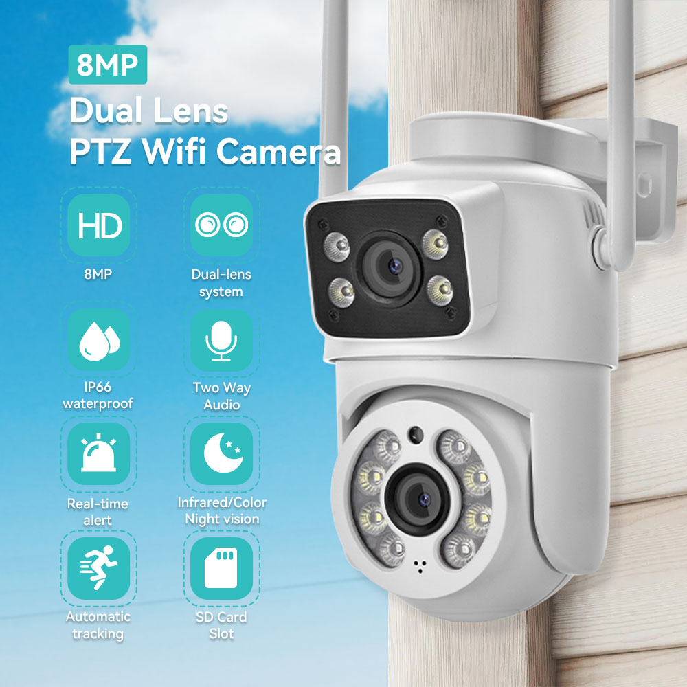 8MP 4K デュアルレンズ PTZ WiFi カメラ屋外  - Ip Camera 4K 8Mp Outdoor Ptz のレビューと価格