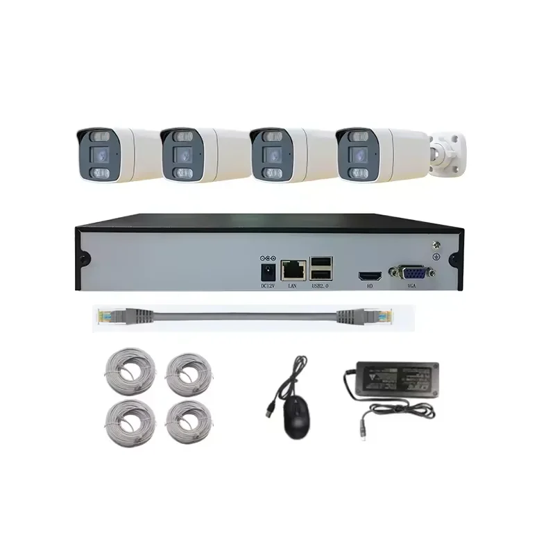 4CH AI NVRキット 5MP防犯カメラ 家庭用セキュリ - Nvr Kit 4 Camera 5Mp Poe のレビューと価格