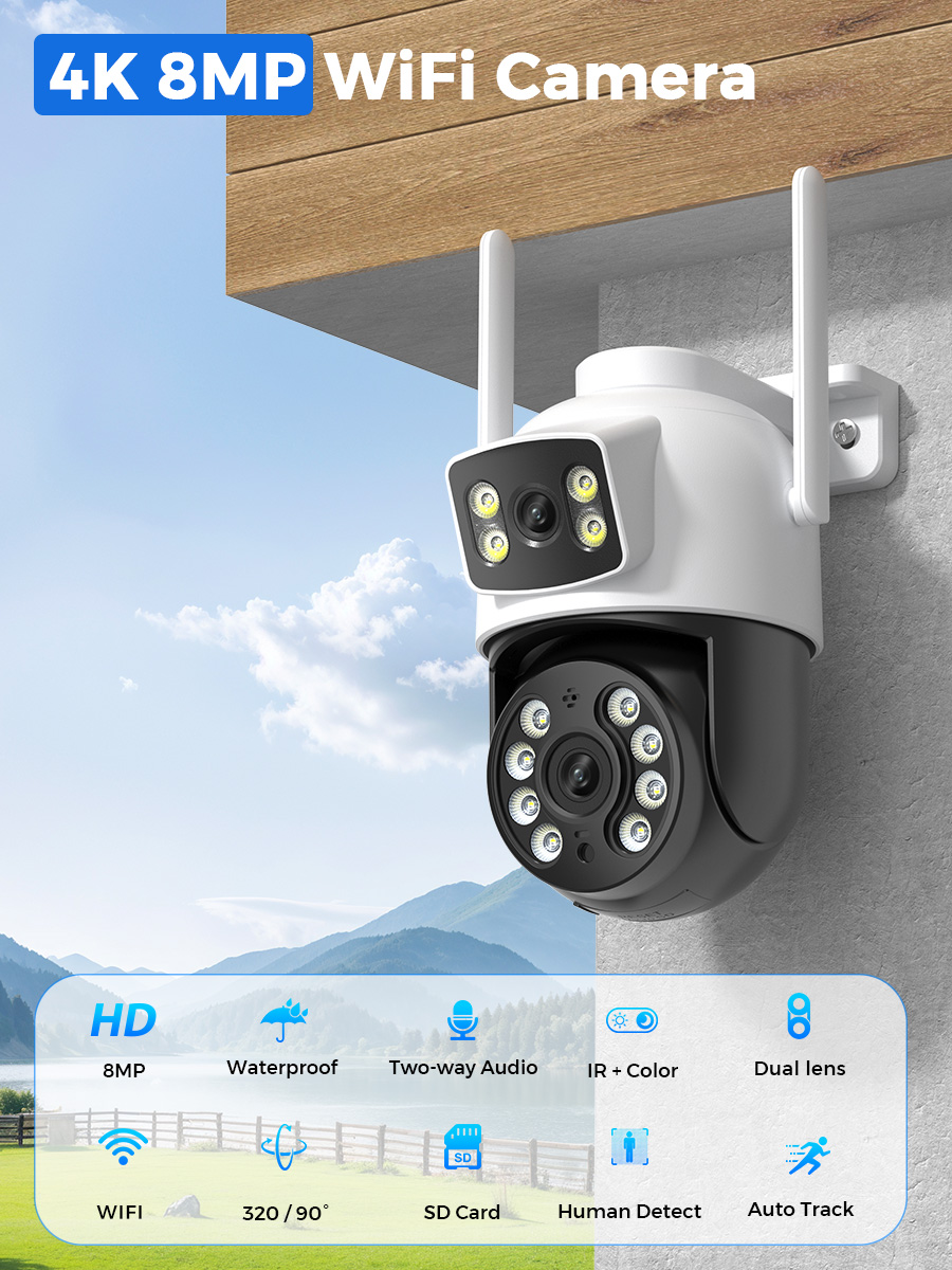 監視カメラ,暗視,屋外セキュリティ保護,wifi,デュアルス - Cctv Camera System 8 Camera Wireless のレビューと価格