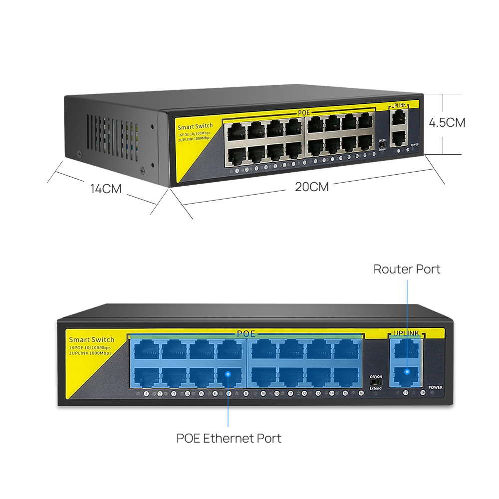 POEスイッチ 16CH 2アップリンクイーサネットポート+ - Nvr Poe Switch 16 Port のレビューと価格