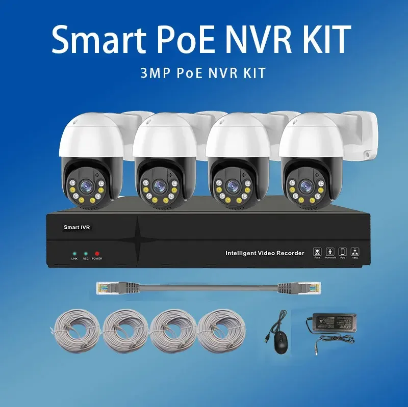 4チャンネル3MP/5MPドーム型IPカメラセット、双方向音 - Nvr Kit 4 Camera 5Mp Poe のレビューと価格