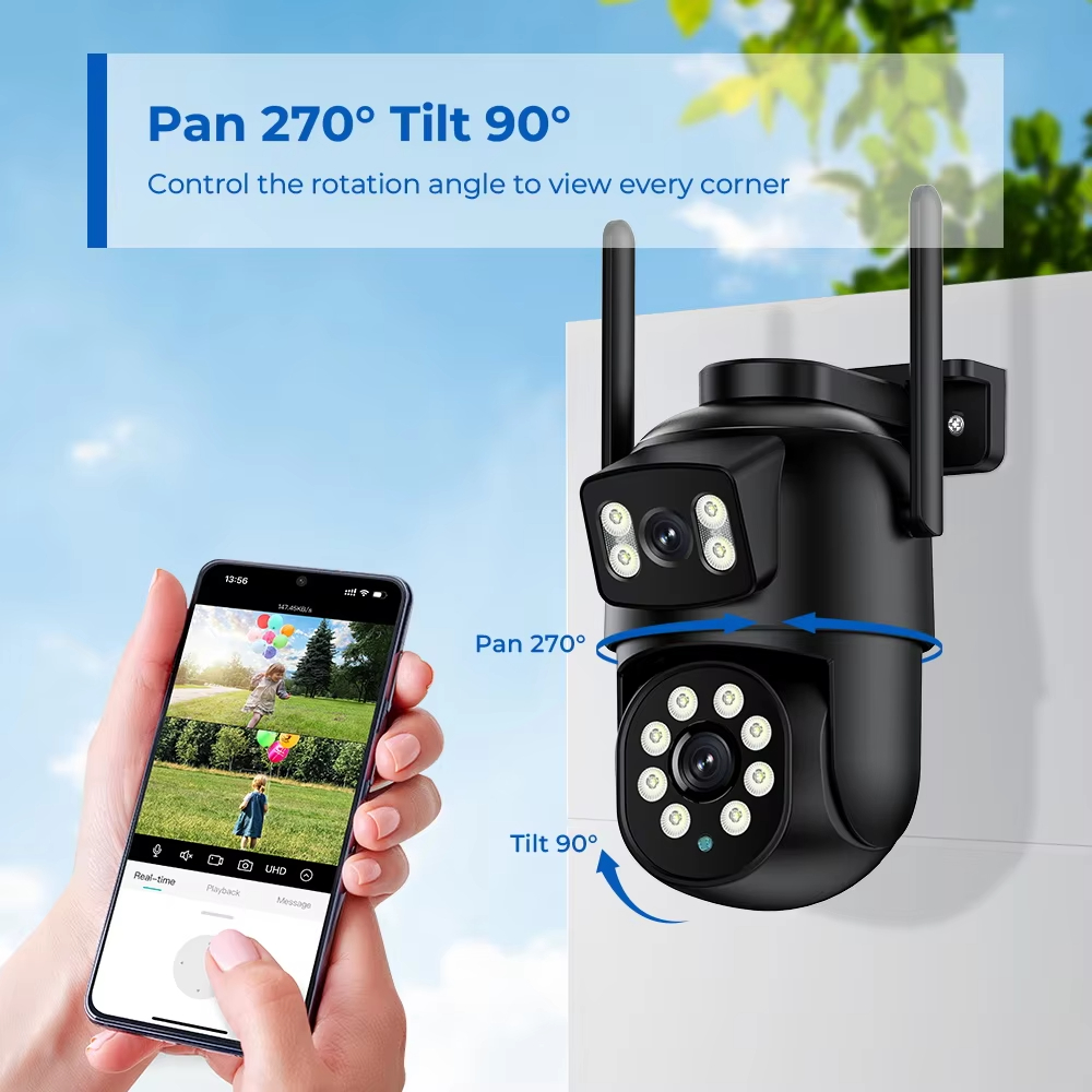 8MP 4K デュアルレンズ Wi-Fi PTZ セキュリテ - Ip Camera 4K 8Mp Outdoor Ptz のレビューと価格
