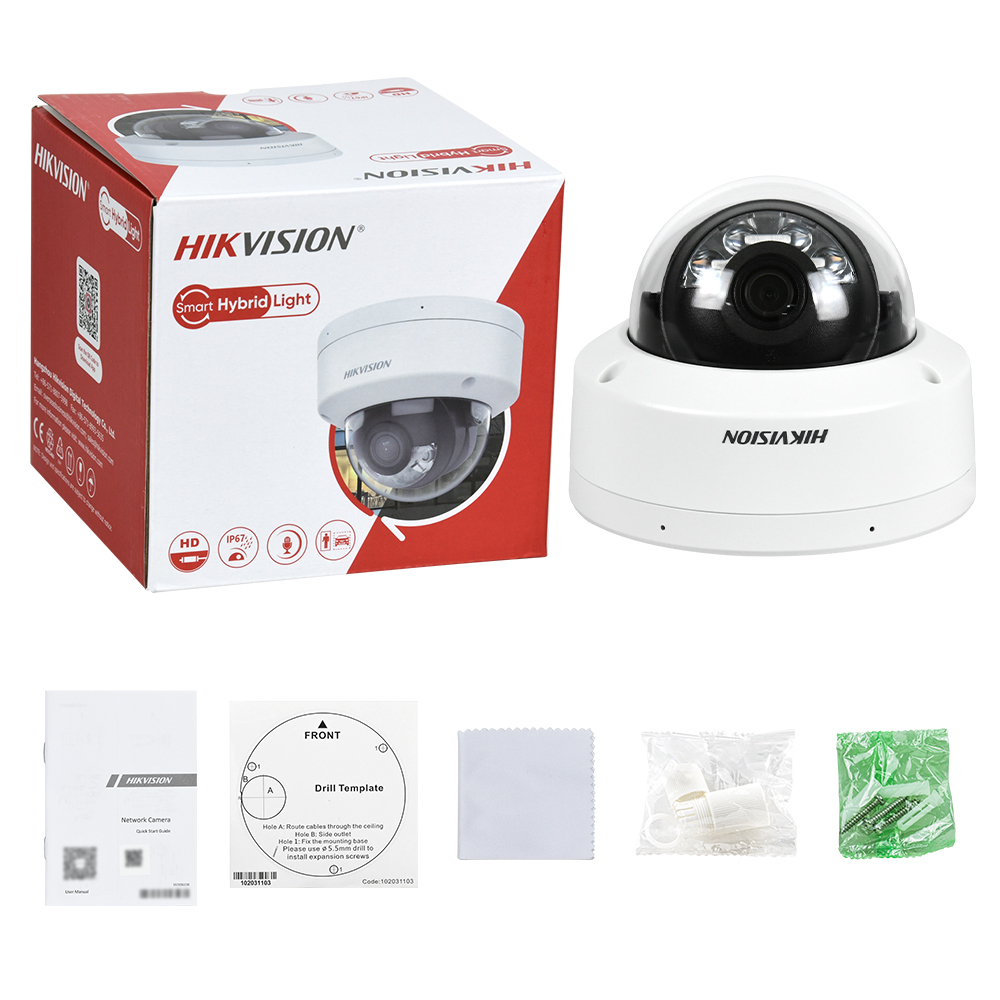 Hikvision 8MP ドーム型IPカメラ 4K マイク - Hikvision Ip Camera 8Mp Dome のレビューと価格