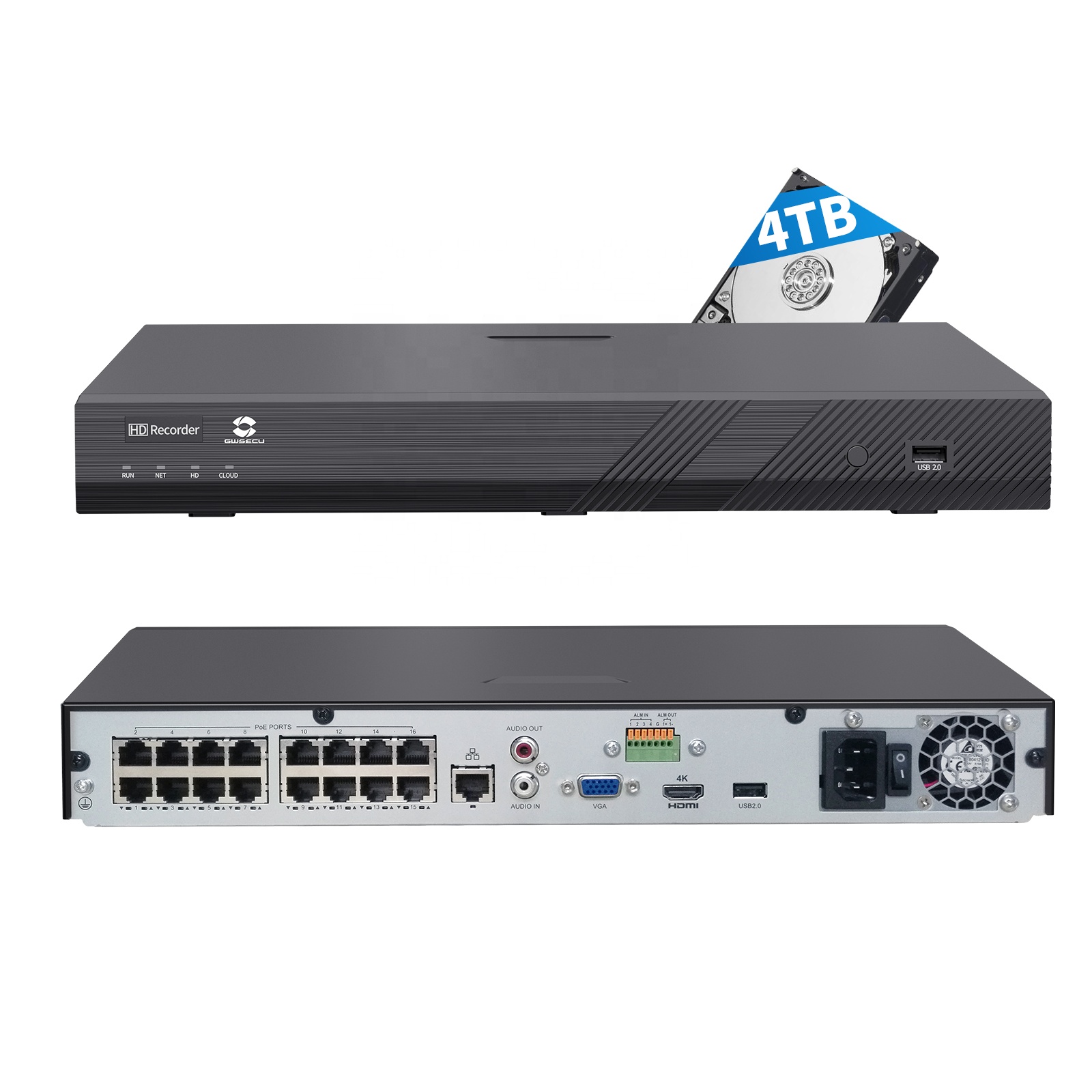 GWSECU 16CH 4TB 4K H.265 PoE N - Nvr 16 Channel 4K H265 のレビューと価格