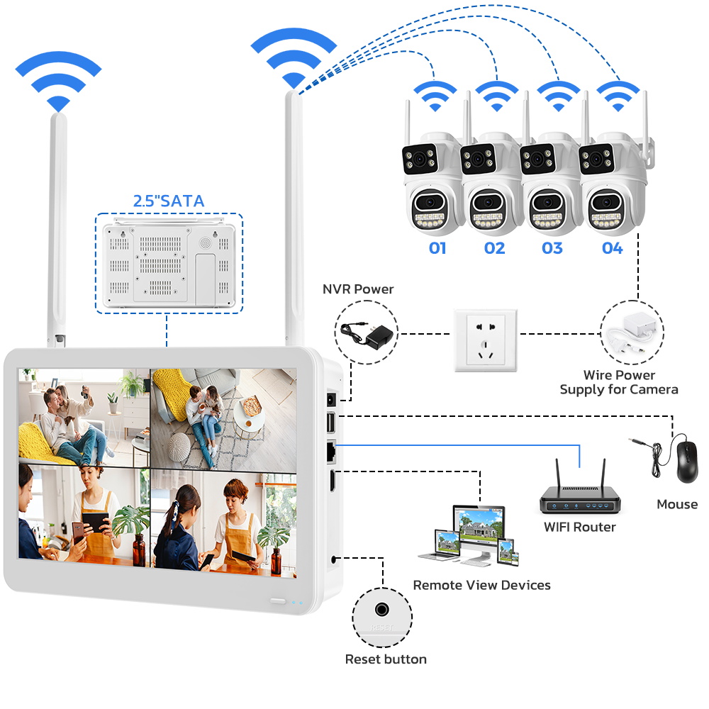 デュアルレンズ付きワイヤレスcctvシステム,wifiカメラ - Cctv Camera System 8 Camera Wireless のレビューと価格