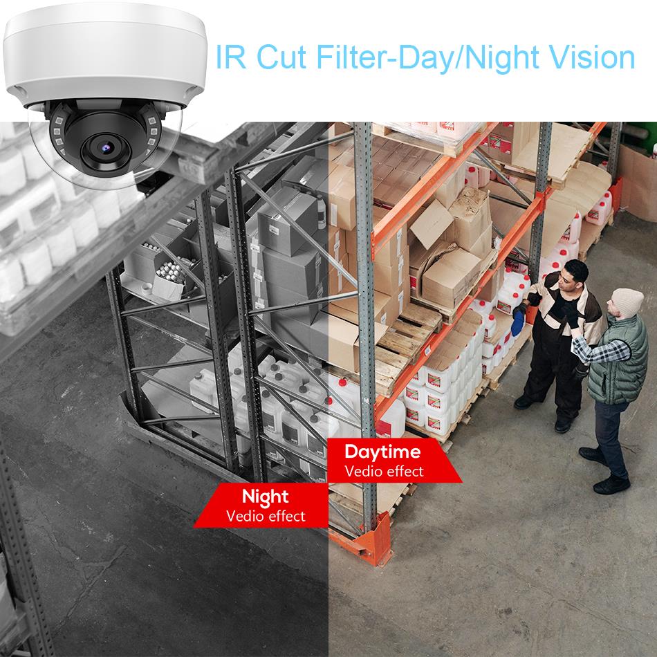 6MP、8MPドーム型IPカメラ。内蔵マイク、赤外線照射距離 - Hikvision Ip Camera 8Mp Dome のレビューと価格