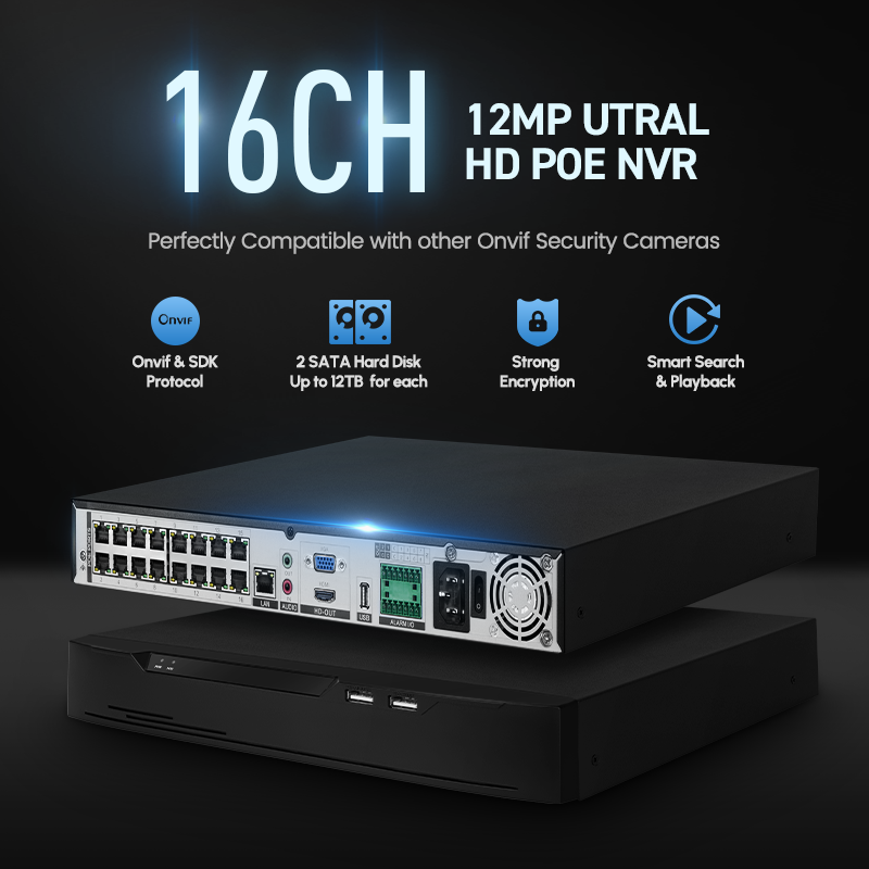 2026年 12MP 4K 8MP 4/8/16チャンネル  - Nvr 16 Channel 4K H265 のレビューと価格