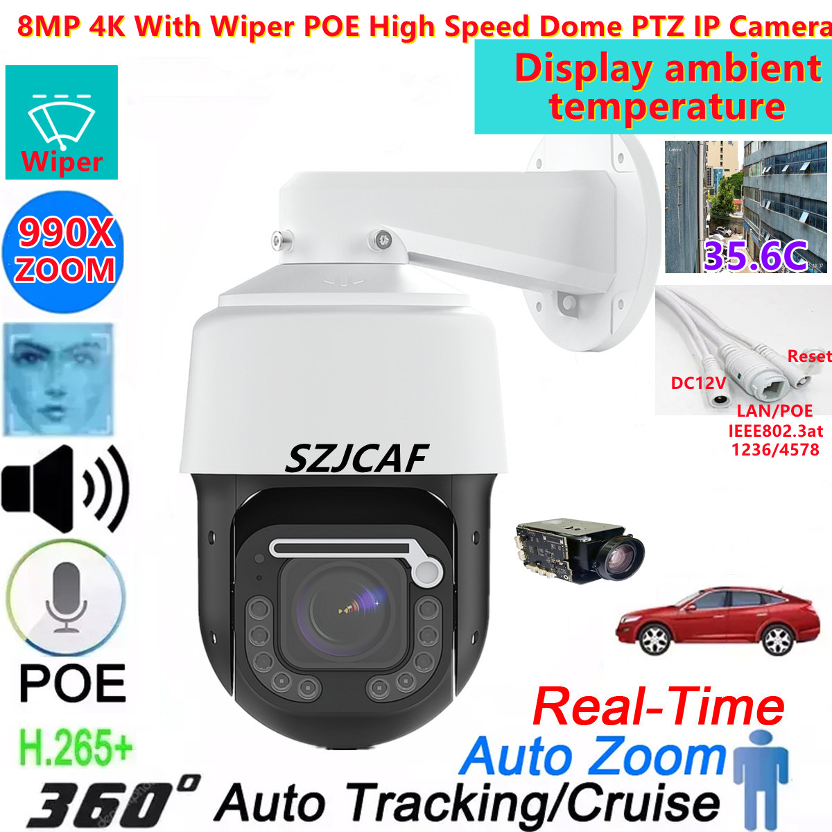 屋外ドーム監視カメラIPz,人間工学に基づいた追跡デバイス, - Ptz Camera 30X Zoom Poe のレビューと価格