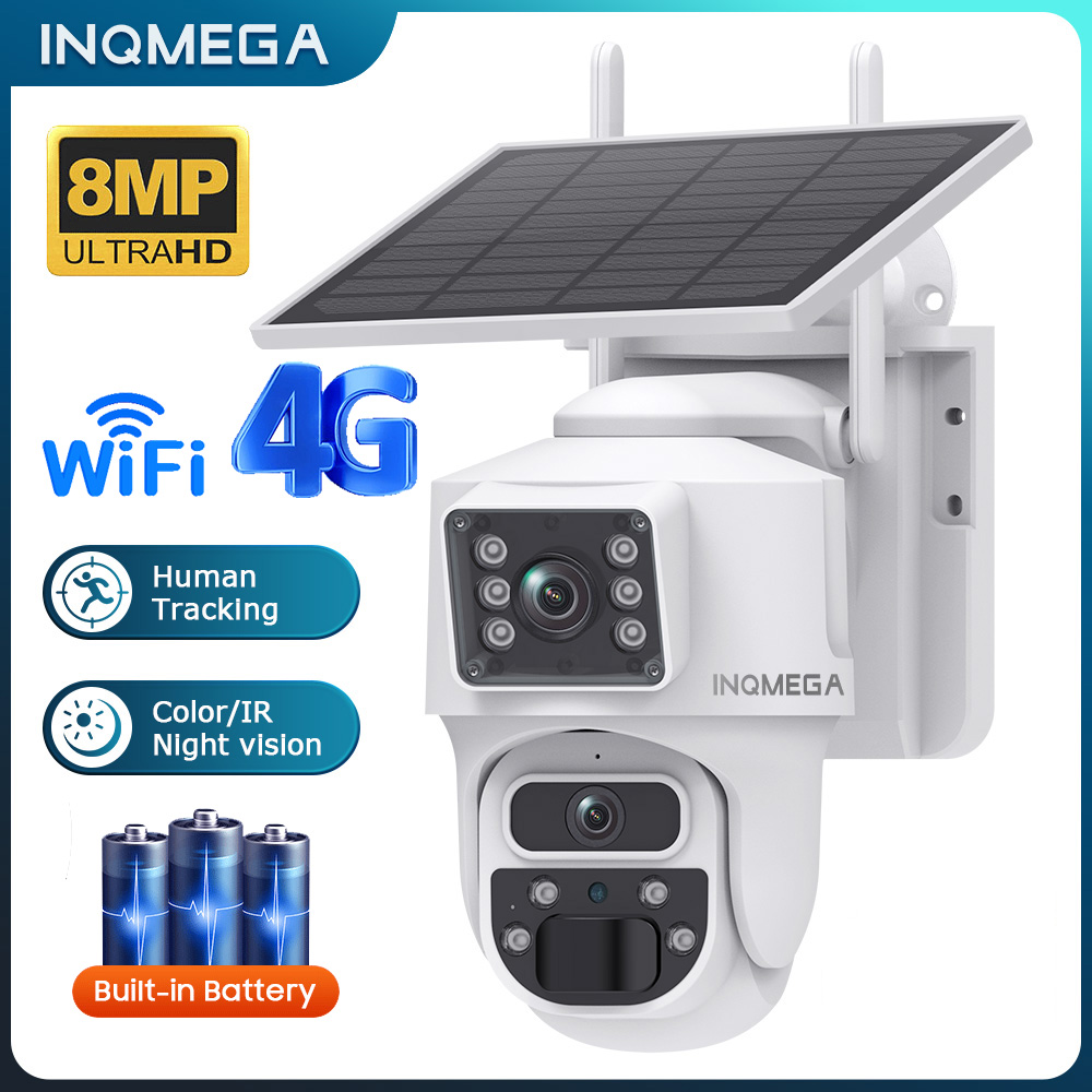 INQMEGA 8MP 4K ソーラーワイヤレス IP カメ - Security Camera System Solar 4G のレビューと価格