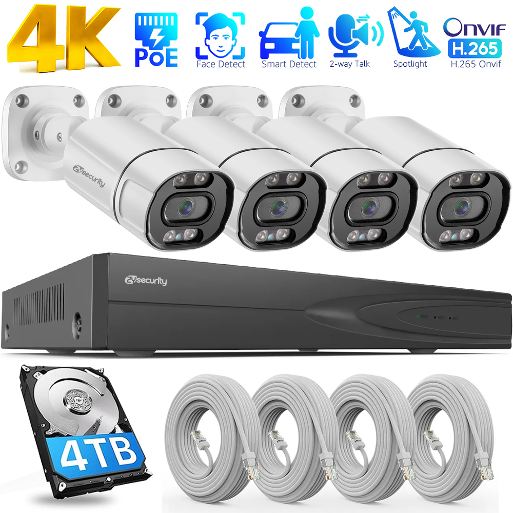 4K PoE防犯カメラシステム 4CH PoE NVRと4台 - Nvr Kit 4 Camera 5Mp Poe のレビューと価格