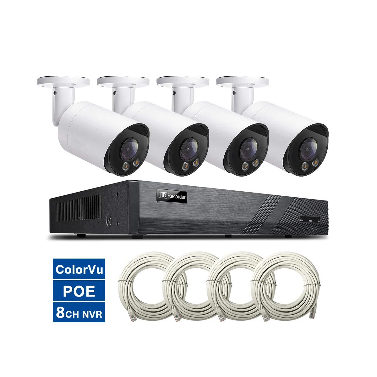 CCTV 8ch NVRキット PoEセキュリティシステム  - Nvr Kit 4 Camera 5Mp Poe のレビューと価格