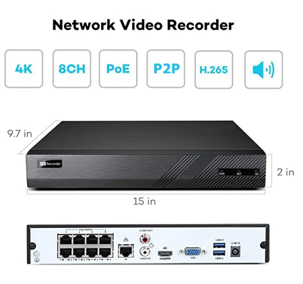 CCTV 8ch NVRキット PoEセキュリティシステム  - Nvr Kit 4 Camera 5Mp Poe のレビューと価格