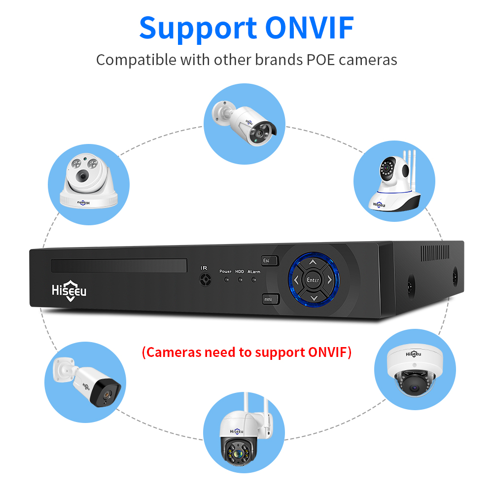 Hiseeu-監視カメラ,CCTVシステム,5mpおよび8m - Dahua Nvr 16 Channel のレビューと価格