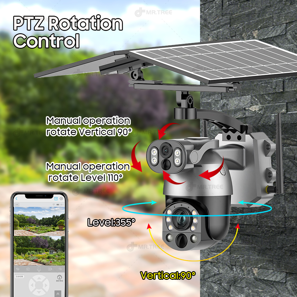 デュアルレンズ付きソーラーカメラ,4G SIMカード,PTZ - Security Camera System Solar 4G のレビューと価格