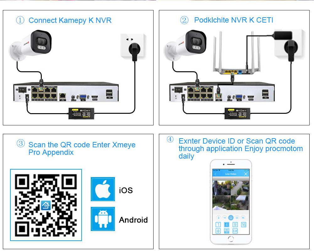 Hfws-監視カメラキット,cctvバージョン4k 8mp  - Cctv Nvr System 8 Channel 4K Poe のレビューと価格
