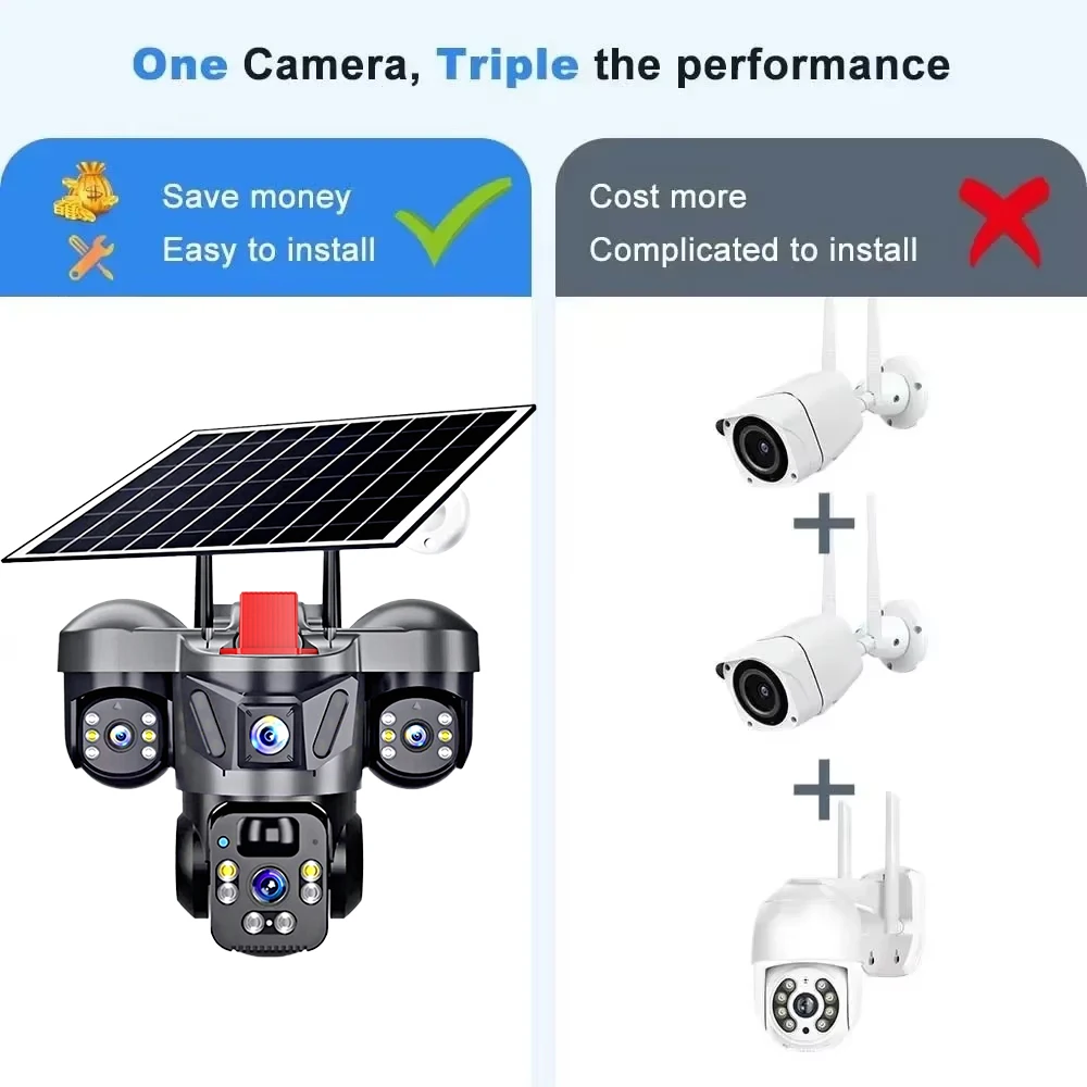 KERUI 屋外PTZ 6MP 4G SIM WIFI ソー - Cctv Camera System 8 Camera Wireless のレビューと価格