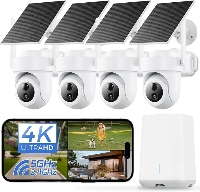 4G ソーラー式ホームセキュリティシステム 4K ナイトビジ - Security Camera System Solar 4G のレビューと価格