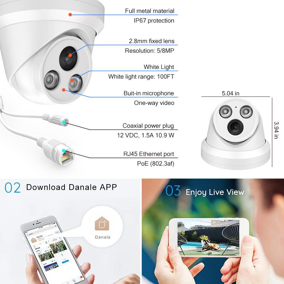 Hikvision対応 5MP/8MP PoE IR/Col - Hikvision Ip Camera 8Mp Dome のレビューと価格